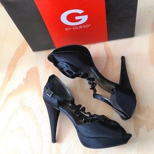 Guess Black Satin Heels